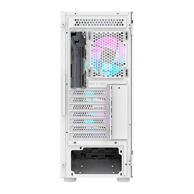 Gabinete Gamer Aigo Darkflash DK431 Mesh, RGB, Mid-Tower, Lateral De Vidro, Com 4 Fans, Branco, DK431MESH-WH