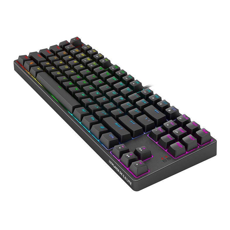 Teclado Mecanico Gamer 1STPlayer New Invader DK5.0 Lite II, RGB, Switch Azul, Preto, DK5-LITE