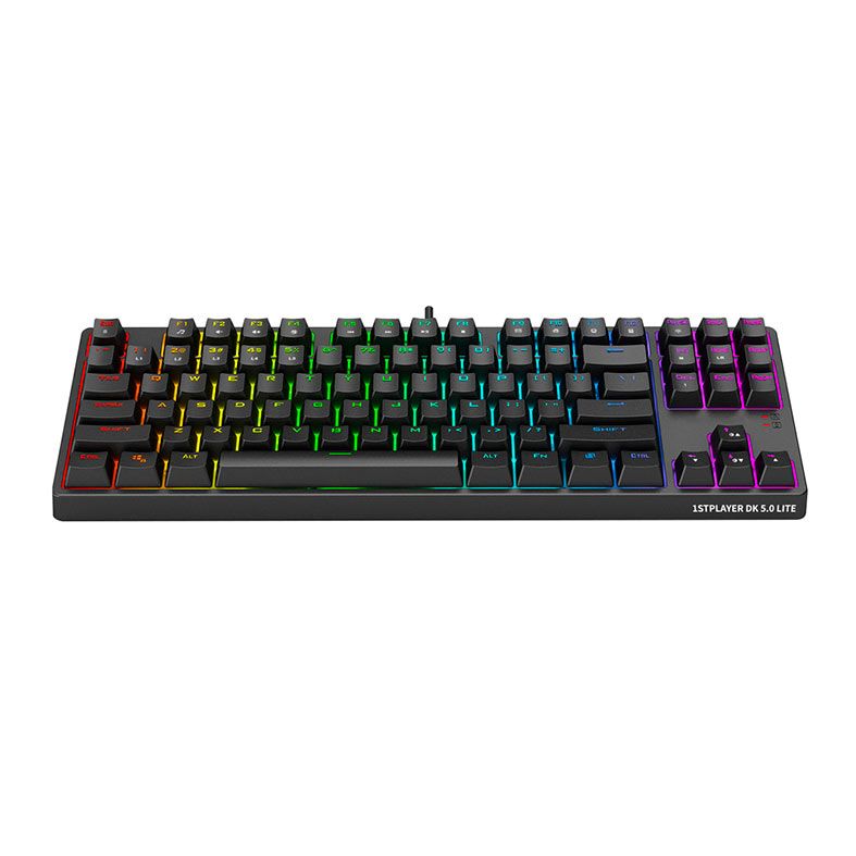 Teclado Mecanico Gamer 1STPlayer New Invader DK5.0 Lite II, RGB, Switch Azul, Preto, DK5-LITE