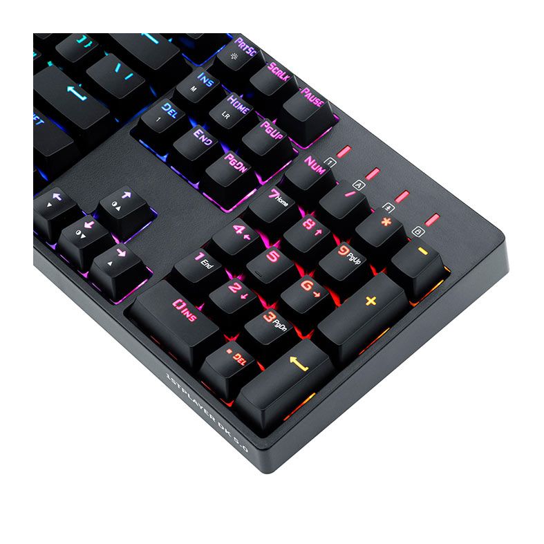 Teclado Mecanico Gamer 1STPlayer DK5.0 II, RGB, Switch Azul, Preto, DK5