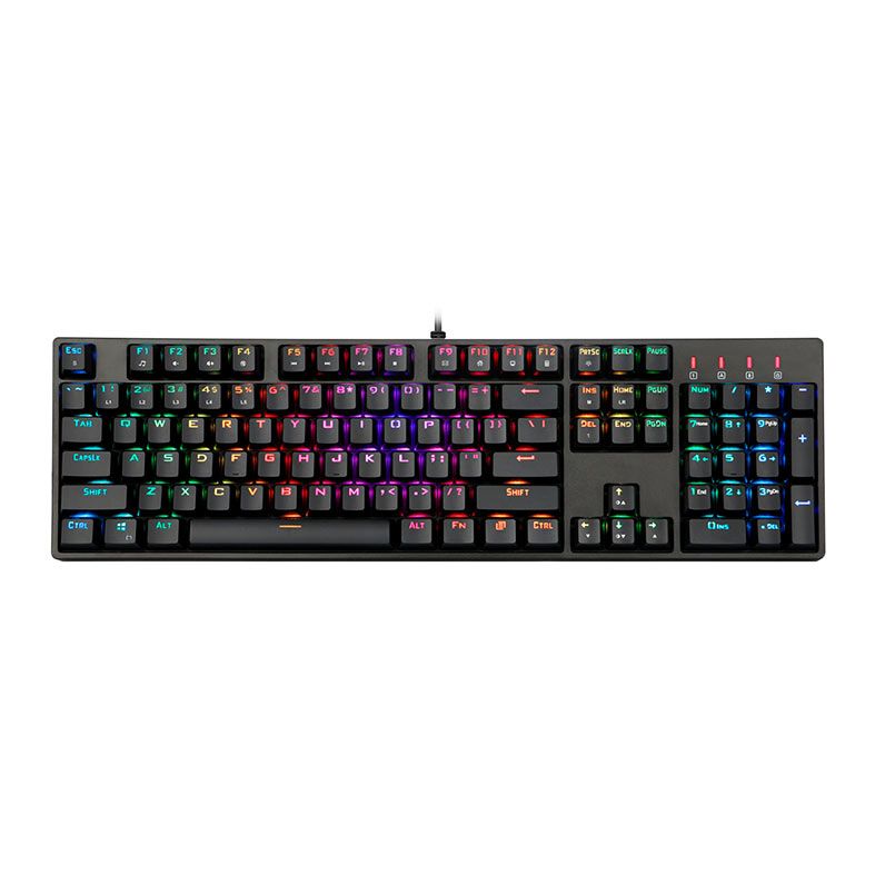 Teclado Mecanico Gamer 1STPlayer DK5.0 II, RGB, Switch Azul, Preto, DK5
