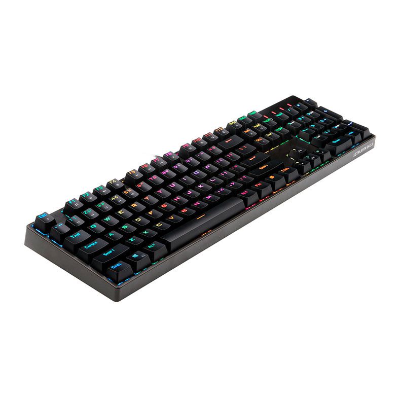 Teclado Mecanico Gamer 1STPlayer DK5.0 II, RGB, Switch Azul, Preto, DK5