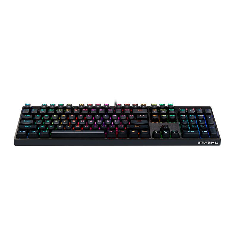 Teclado Mecanico Gamer 1STPlayer DK5.0 II, RGB, Switch Azul, Preto, DK5