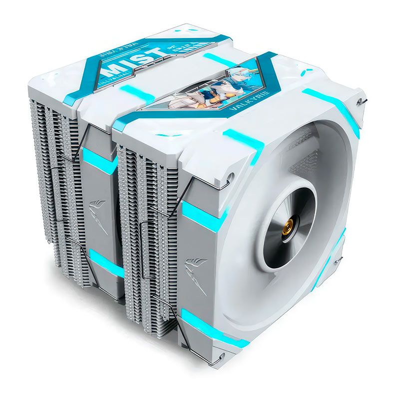 Cooler Para Processador Valkyrie Mist, Dual Tower, ARGB, 120mm, Branco e Azul, DL125-MIST-WH-BL
