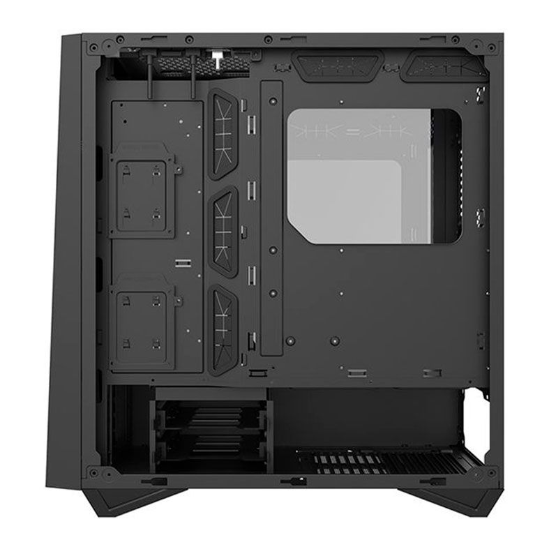 Gabinete Gamer Aigo Darkflash DLZ 31 Mesh, RGB, Lateral De Vidro, Com 4 fans, Preto e Laranja, DLZ31MESHBLACK