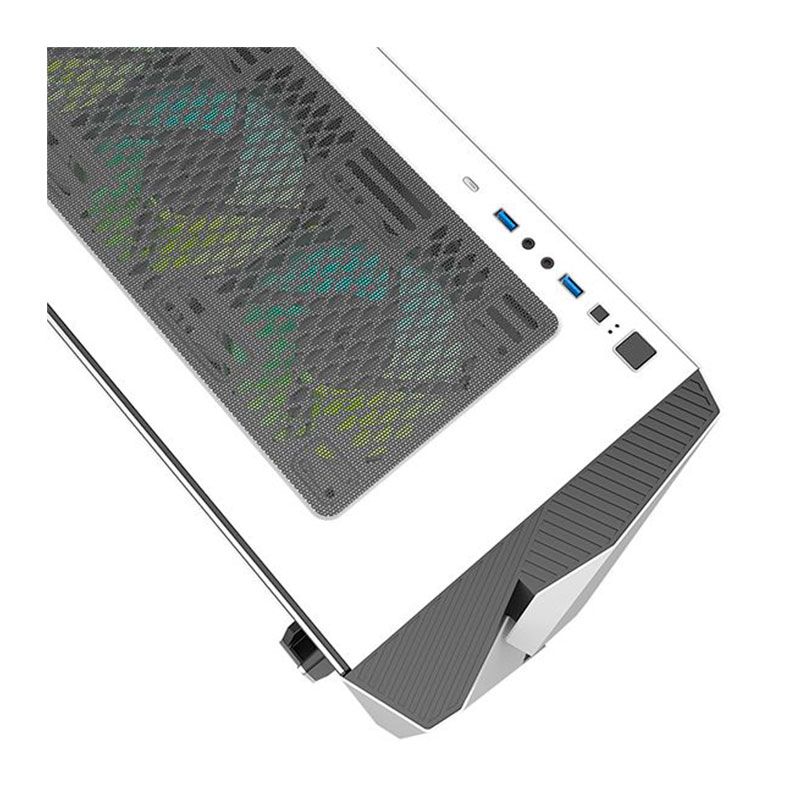 Gabinete Gamer Aigo Darkflash DLZ 31 Mesh, RGB, Lateral De Vidro, Com 4 fans, Branco, DLZ31MESHWHITE