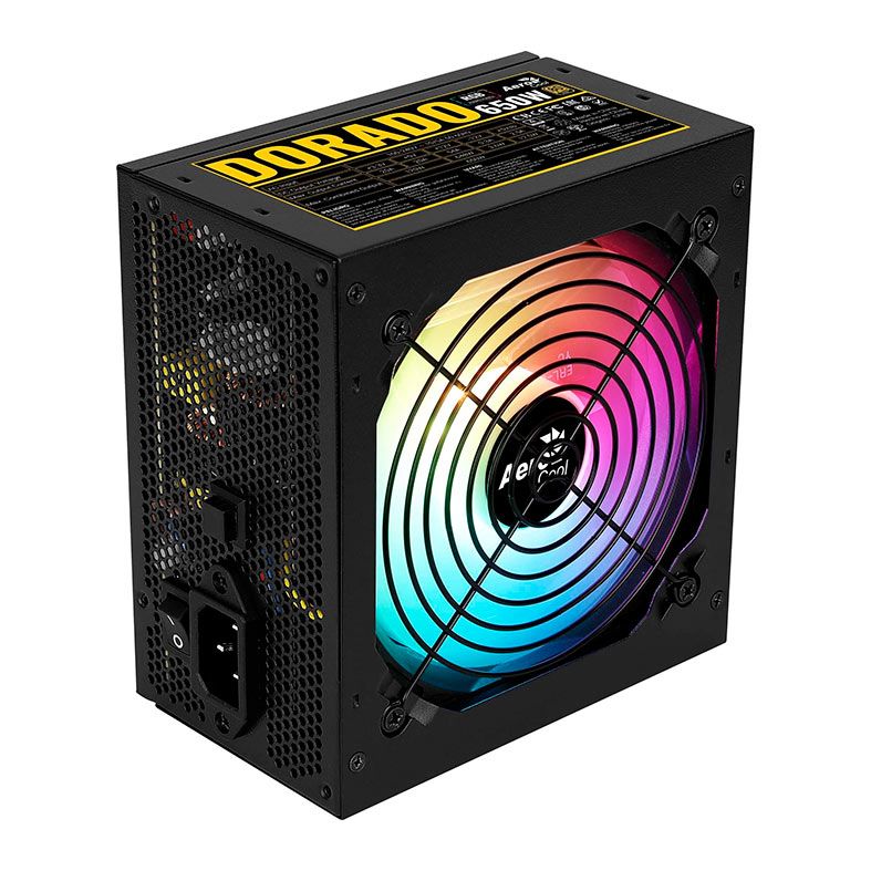 Fonte Aerocool Dorado, 650W, RGB, 80 Plus Gold, Preto, DORADO-650W