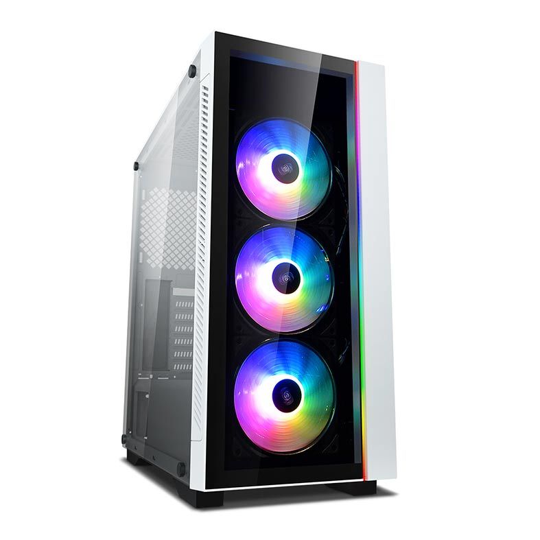 Gabinete DeepCool Matrexx 55 V3 ADD-RGB 3x120mm Vidro Temp Branco, DP-ATX-MATREXX55V3-AR-WH-3F