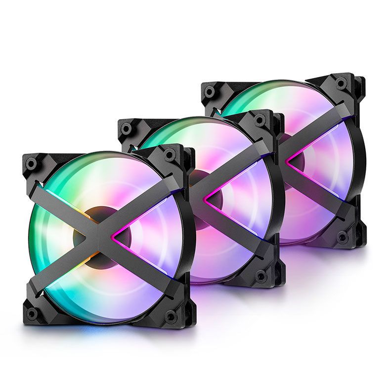 Kit Ventoinhas DeepCool GamerStorm MF120 GT 3x120 A-RGB, DP-GS-F12-AR-MF120GT-3P