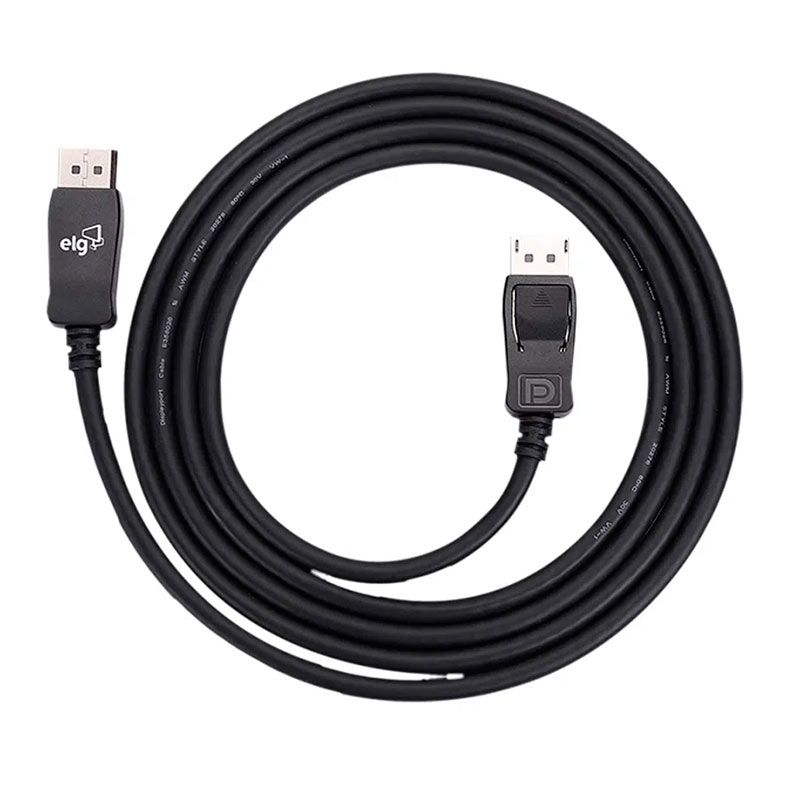 Cabo DisplayPort 1.4 ELG, 8K Ultra HD, 240Hz, 2m, Preto, DP1420