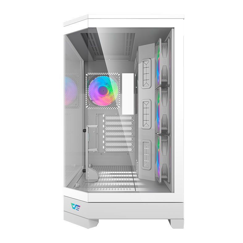 Gabinete Gamer Aigo Darkflash DQX90, ARGB, Mid-Tower, Lateral de Vidro, Com 4 Fans, Branco, DQX90-FAN-WH