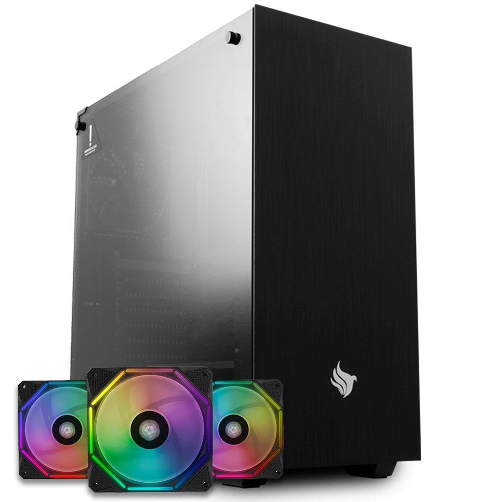 Pichau Kit Upgrade, Gabinete Pichau Gamer Dragoon, Kit Ventoinhas Wave RGB 3x + Controladora