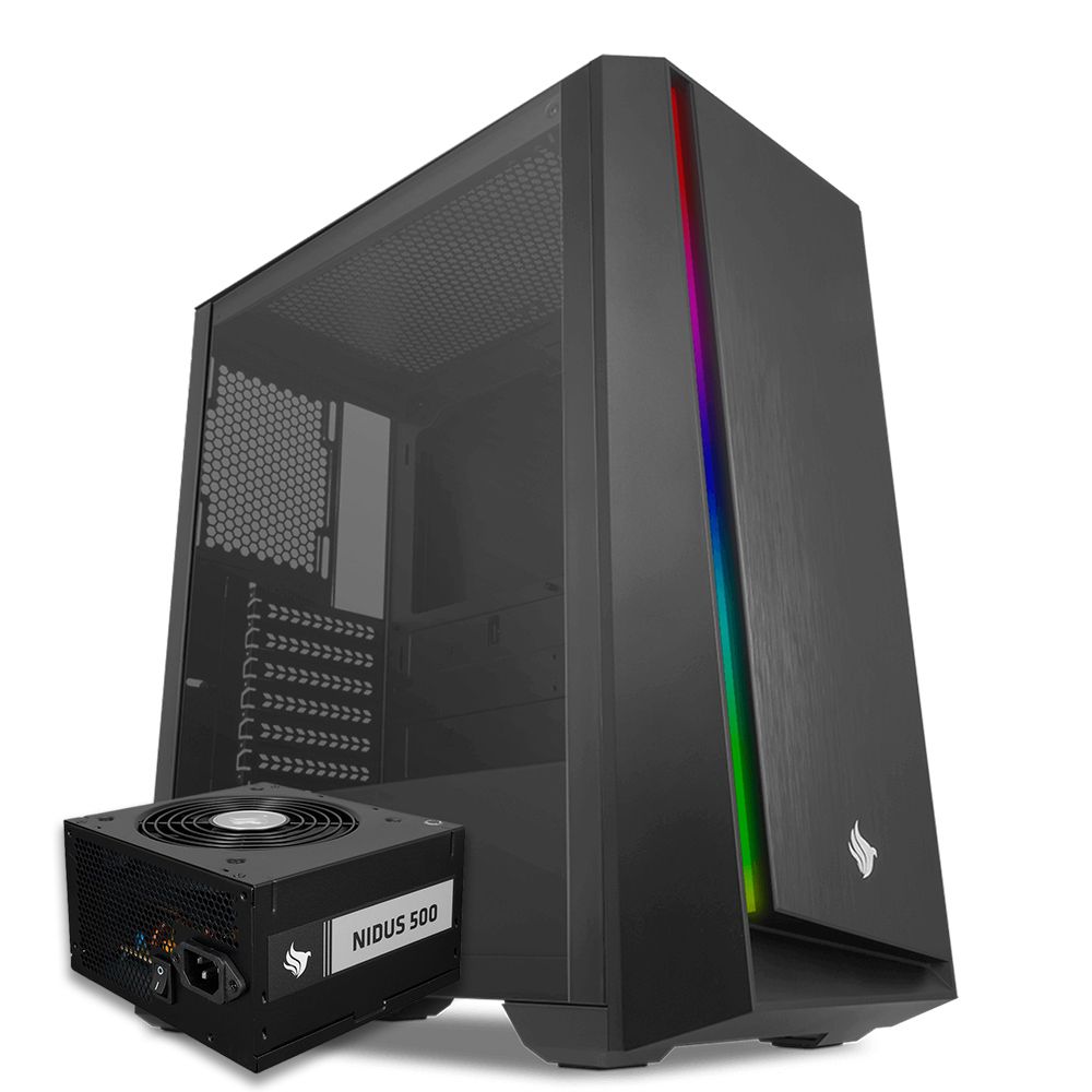Pichau Kit Upgrade, Gabinete Pichau Dragoon R RGB + Fonte Pichau Nidus 500W PG-5001-BR-OEM