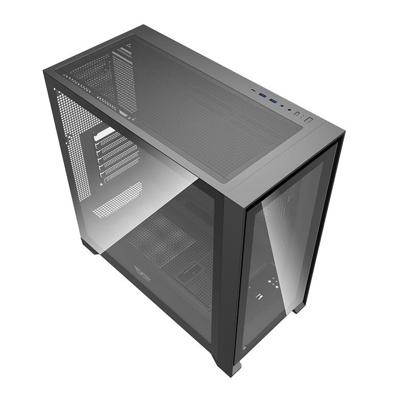 Gabinete Gamer Aigo DarkFlash DRX90 Glass, Mid-Tower, Lateral de Vidro, Preto, DRX90-GLASS-BLACK
