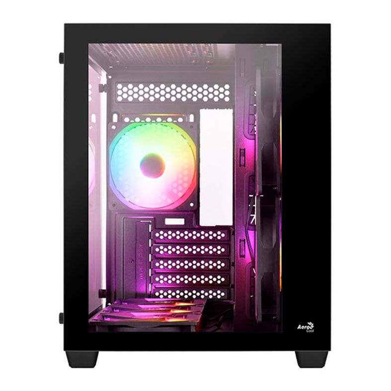 Gabinete Gamer Aerocool Dryft Mini, RGB, Mini-Tower, Lateral de Vidro, Com 6 Fans, Preto, DRYFT-MINI-G-BK-V2