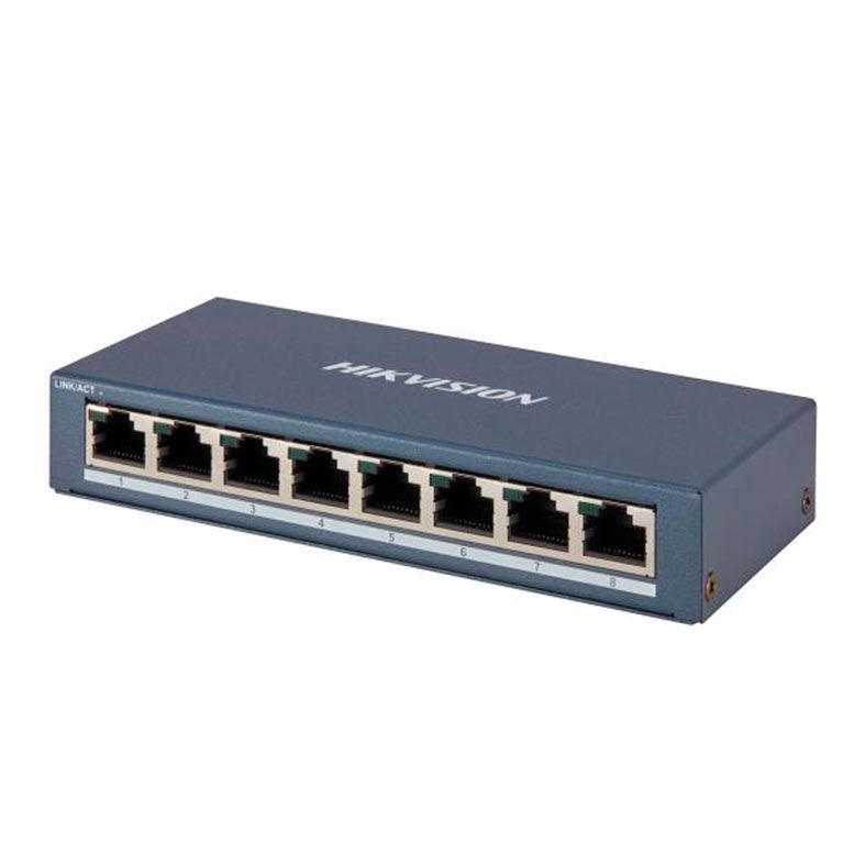 Switch Hikvision DS-3E0508-E-B, 8 Portas, 10/100/1000, Cinza, DS-3E0508-E-B