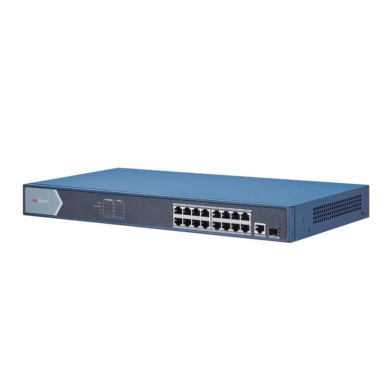 Switch Hikvision DS-3E0518P-E, 16 Portas PoE, 10/100/1000, Preto, DS-3E0518P-E