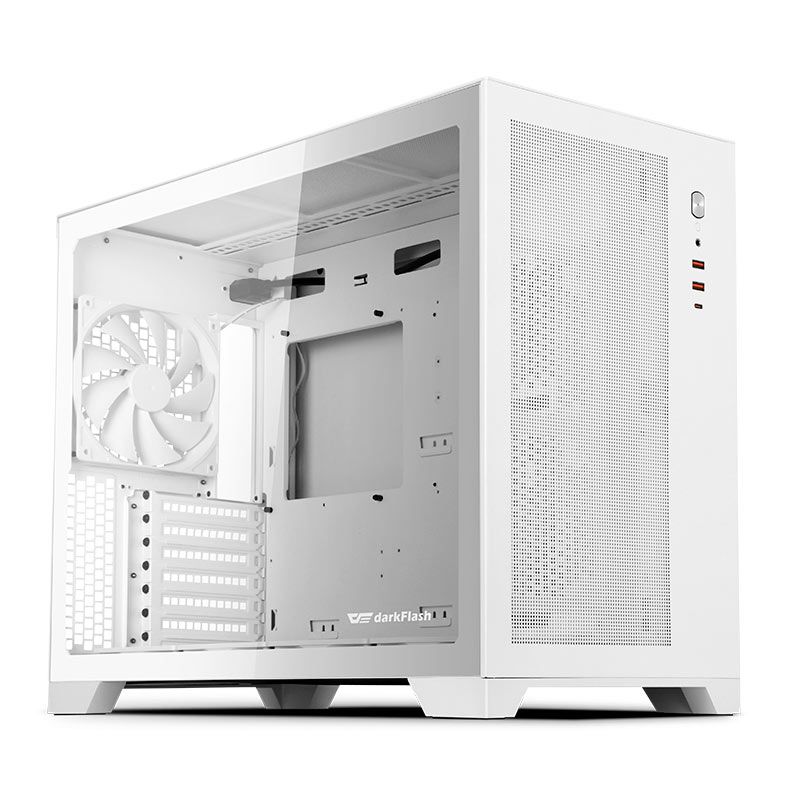 Gabinete Gamer Aigo Darkflash DS5000 Mesh, Full-Tower, Lateral De Vidro, Com 5 Fans, Branco, DS5000WH-MESH-5F