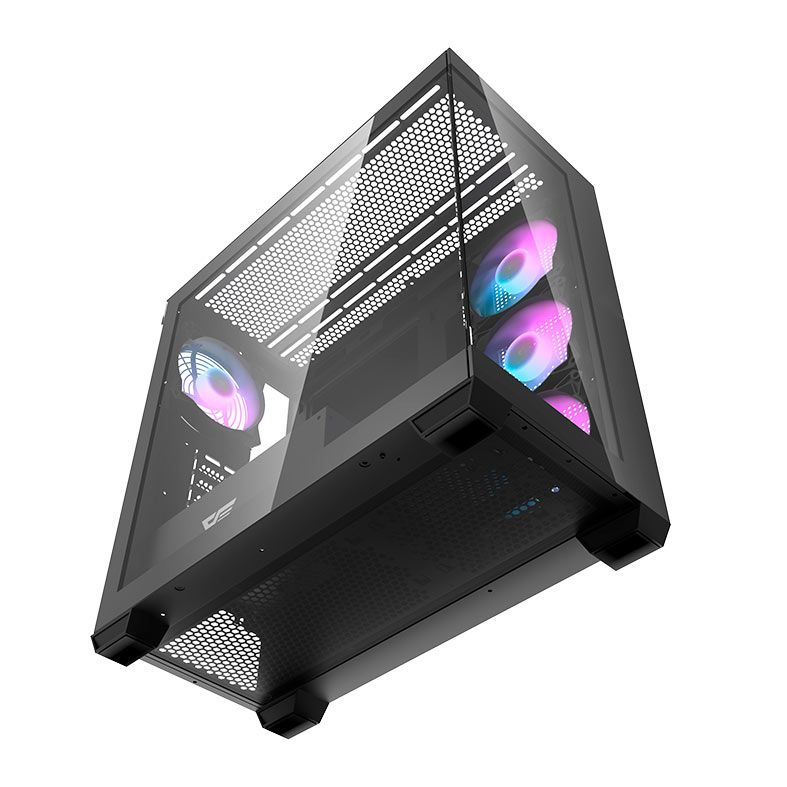 Gabinete Gamer Aigo Darkflash DS900, Mid-Tower, Lateral de Vidro, Com 4 Fans, Preto, DS900-BK-4F