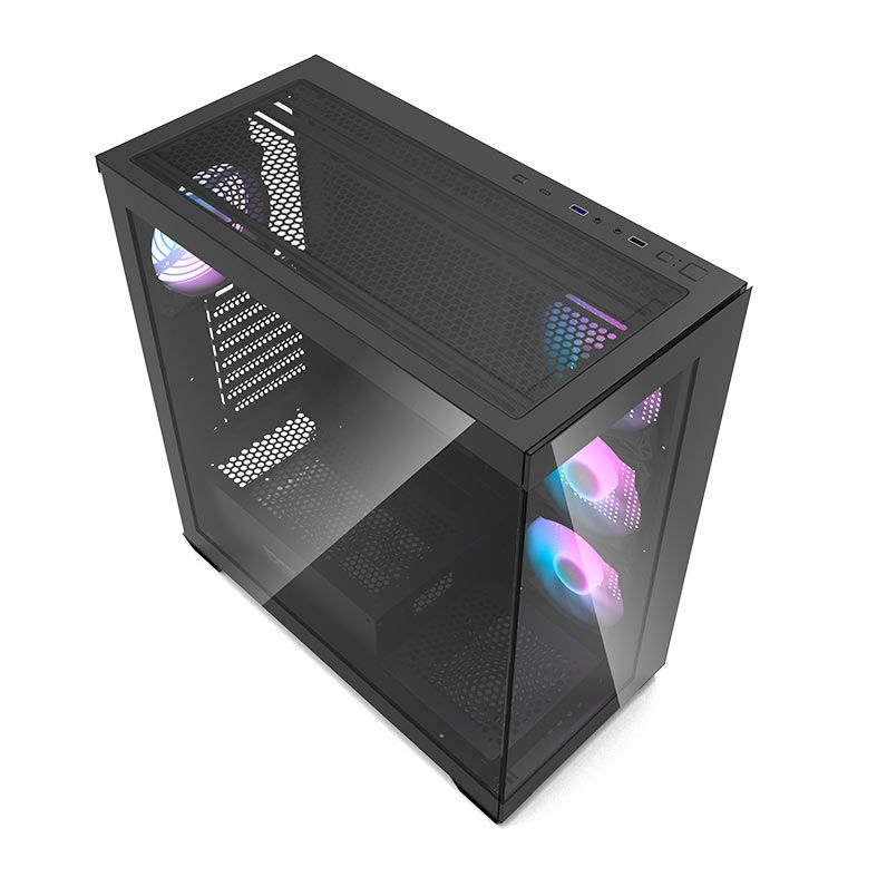 Gabinete Gamer Aigo Darkflash DS900, Mid-Tower, Lateral de Vidro, Com 4 Fans, Preto, DS900-BK-4F