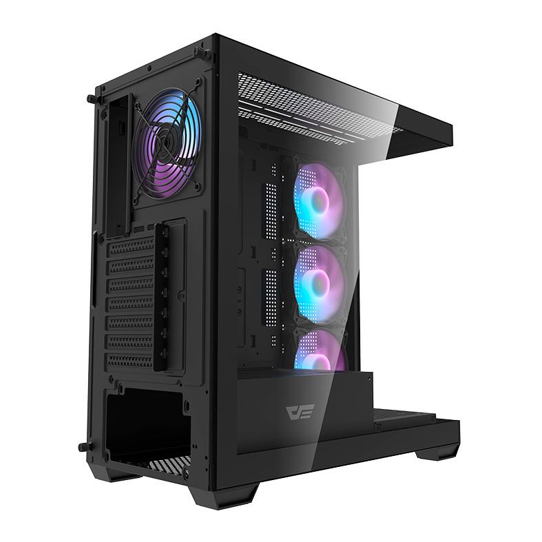 Gabinete Gamer Aigo Darkflash DS900, Mid-Tower, Lateral de Vidro, Com 4 Fans, Preto, DS900-BK-4F