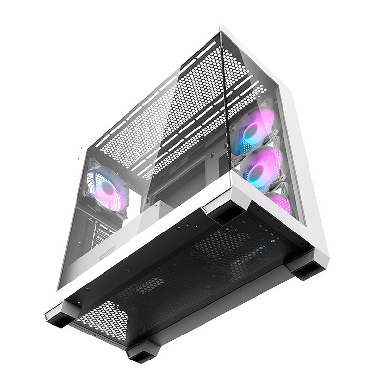 Gabinete Gamer Aigo Darkflash DS900, Mid-Tower, Lateral de Vidro, Com 4 Fans, Branco, DS900-WH-4F
