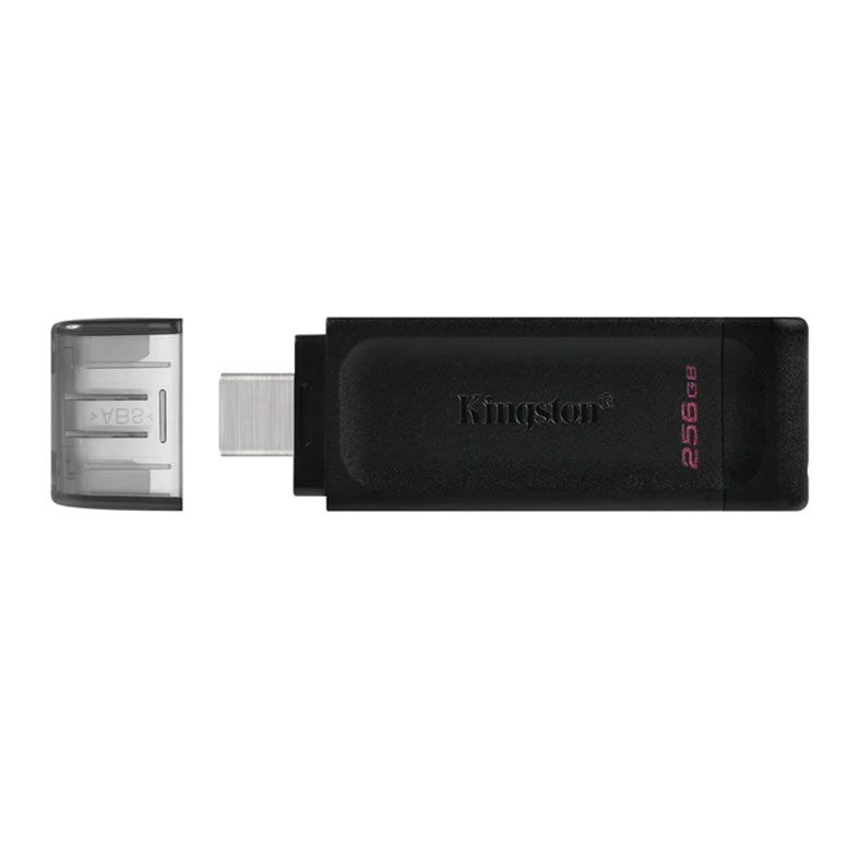 Pen Drive Kingston Datatraveler 70, 256GB, USB-C, Preto, DT70-256GB