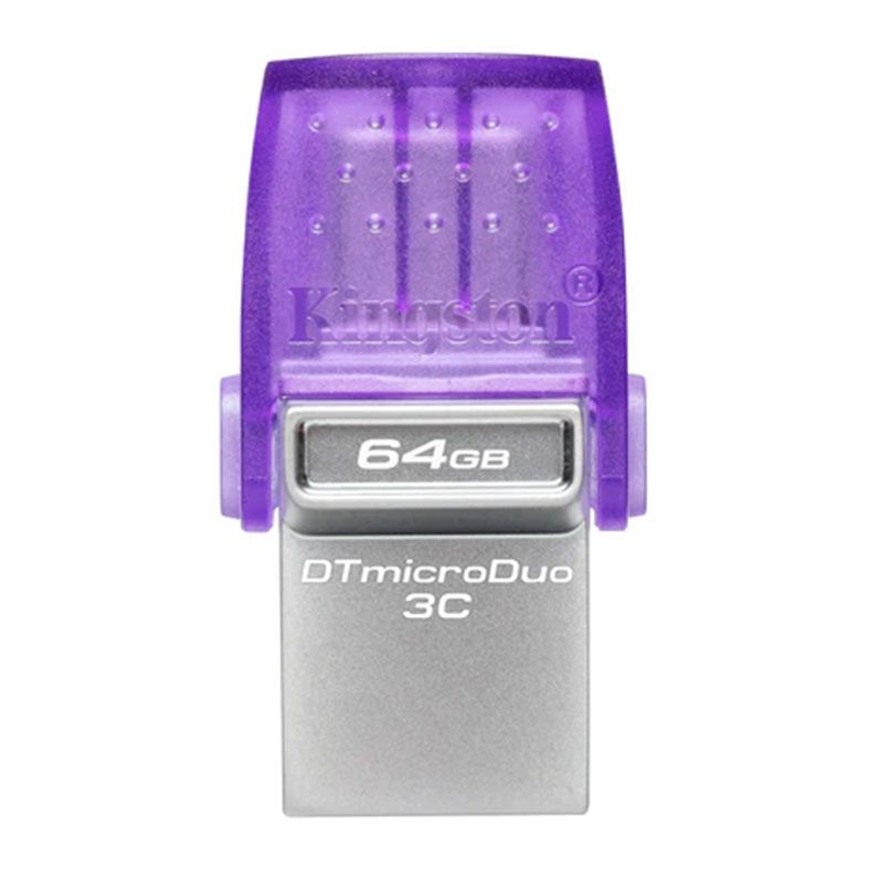 Pen Drive Kingston DataTraveler MicroDuo 3C, 64GB, USB 3.2, Roxo, DTDUO3CG3-64GB