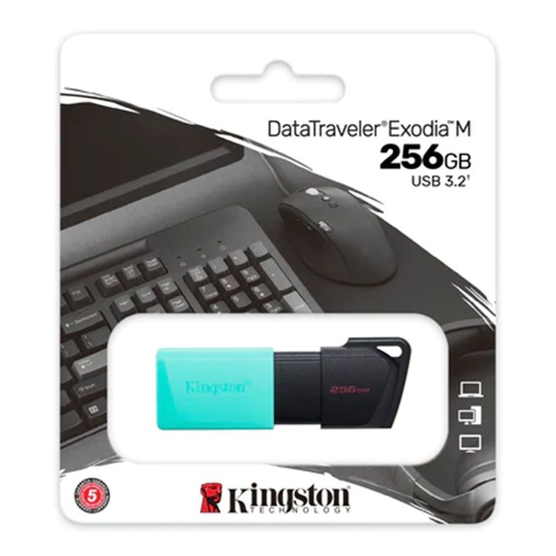 Pen Drive Kingston DataTraveler Exodia M, 256GB, USB 3.2, Preto e Verde, DTXM-256GB