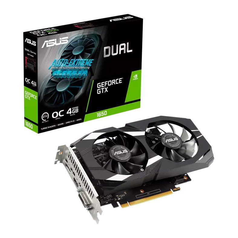 Placa de Video Asus GeForce GTX 1650 Dual V2 OC, 4GB, GDDR6, 128-bit, DUAL-GTX1650-O4GD6-P-V2