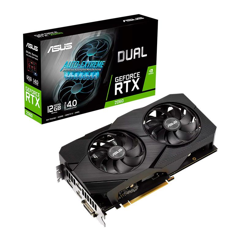 Placa de Video Asus GeForce RTX 2060 Dual EVO, 12GB, GDDR6, 192-bit, DUAL-RTX2060-12G-EVO