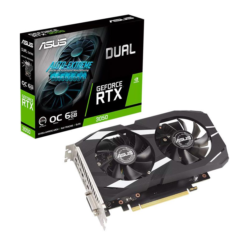 Placa de Video Asus GeForce RTX 3050 Dual OC Edition, 6GB, GDDR6, 96-bit, DUAL-RTX3050-O6G