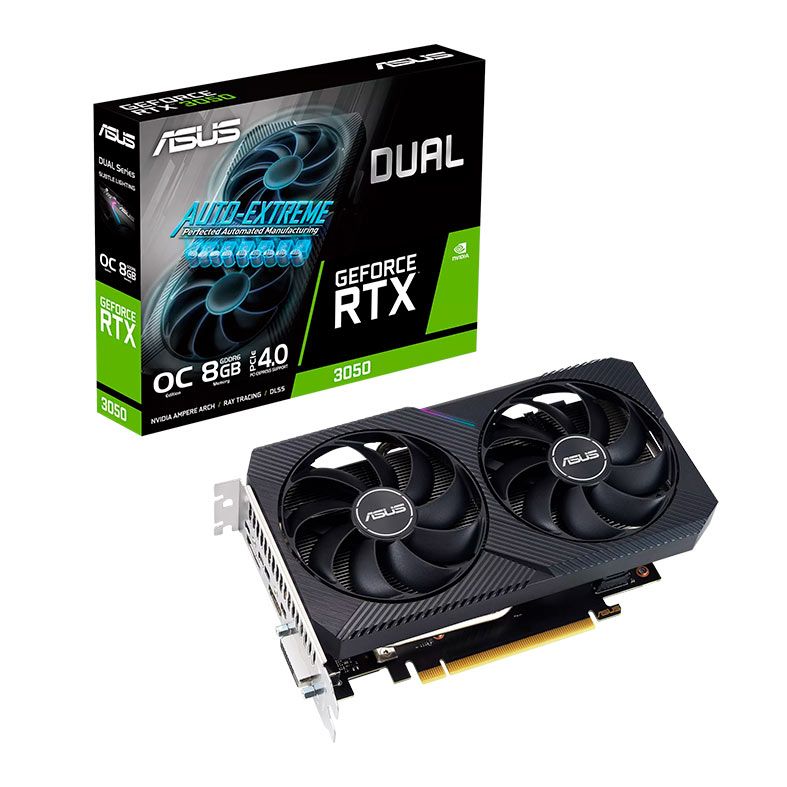 Placa de Video Asus GeForce RTX 3050 Dual V2 OC, 8GB, GDDR6, 128-bit, DUAL-RTX3050-O8G-V2