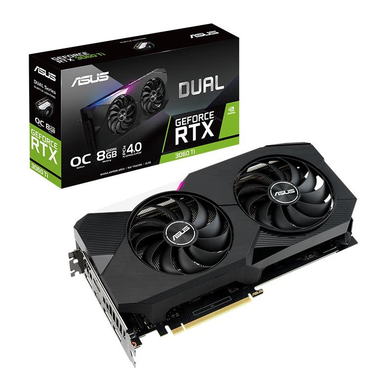 Placa de Video Asus GeForce RTX 3060 Ti Dual V2 OC, LHR, 8GB, GDDR6, 256-bit, DUAL-RTX3060TI-O8G-V2-NAC