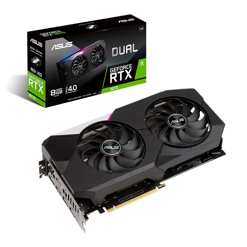 Placa de Video Asus GeForce RTX 3070 Dual, LHR, 8GB, GDDR6, 256-bit, DUAL-RTX3070-8G-V2