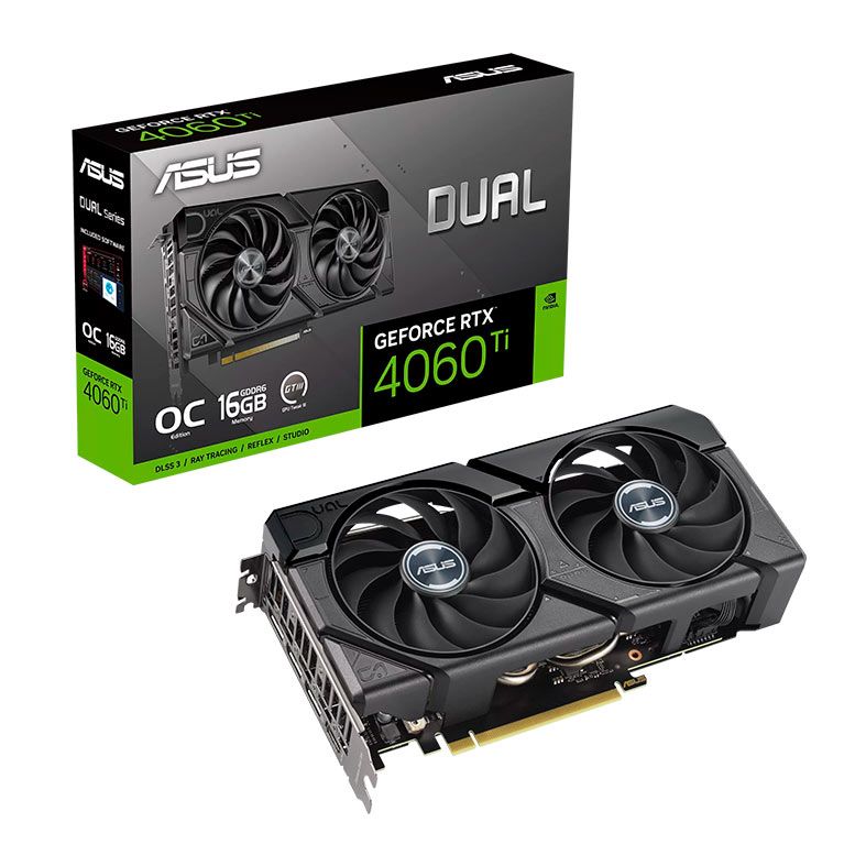 Placa de Video Asus GeForce RTX  4060 Ti Dual EVO Edition OC, 16GB, GDDR6, 128-bit, DUAL-RTX4060TI-O16G-EVO