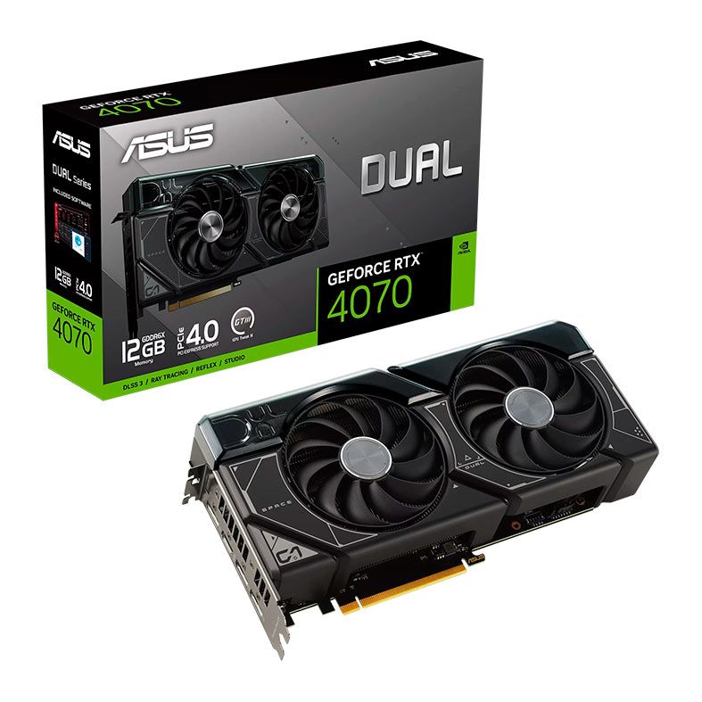 Placa de Video Asus GeForce RTX 4070 Dual, 12GB, GDDR6X, 192-bit, DUAL-RTX4070-12G