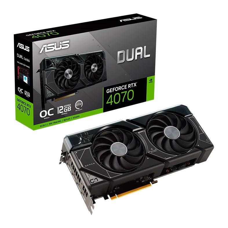 Placa de Video Asus Geforce RTX 4070 Dual OC Edition, 12GB, GDDR6X, 192-bit, DUAL-RTX4070-O12G