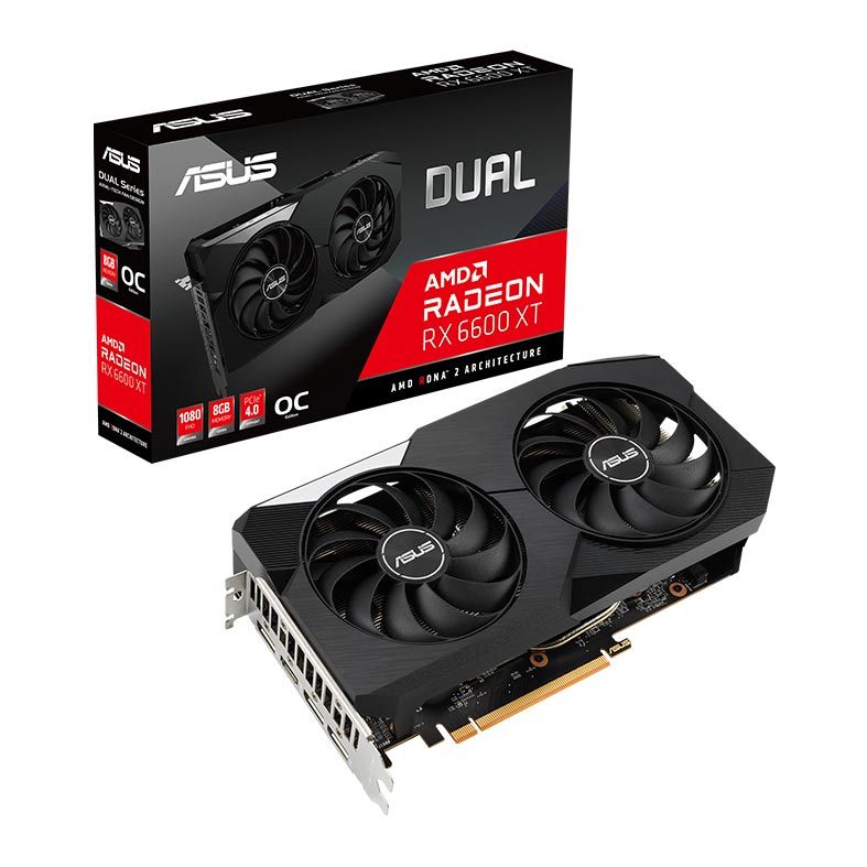 Placa de Video Asus Radeon RX 6600 XT Dual OC Edition, 8GB, GDDR6, 128-Bit, DUAL-RX6600XT-O8G