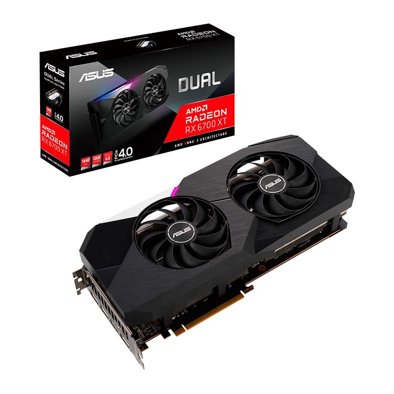 Placa de Video Asus Radeon RX 6700 XT 12GB Dual 192bit, DUAL-RX6700XT-12G