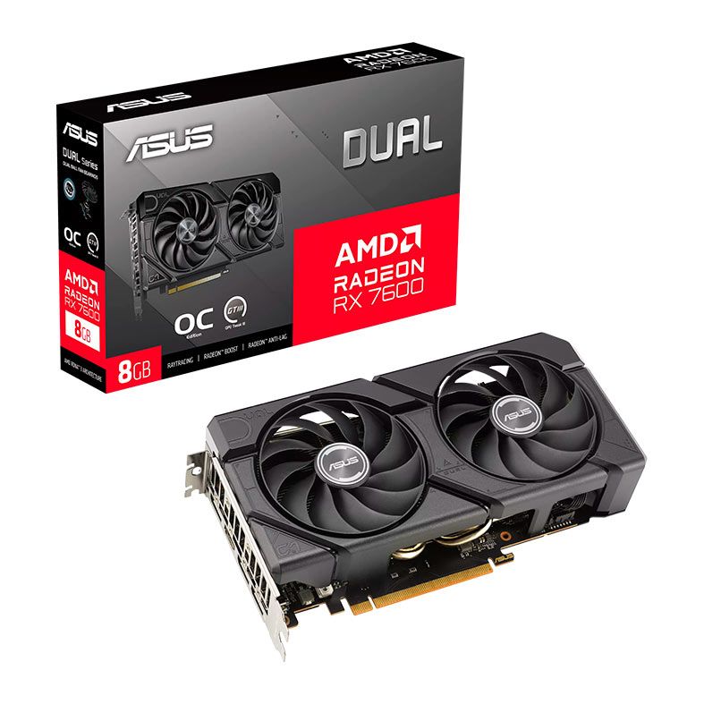 Placa de Video Asus Radeon RX 7600 Dual EVO OC Edition, 8GB, GDDR6, 128-bit, DUAL-RX7600-O8G-EVO