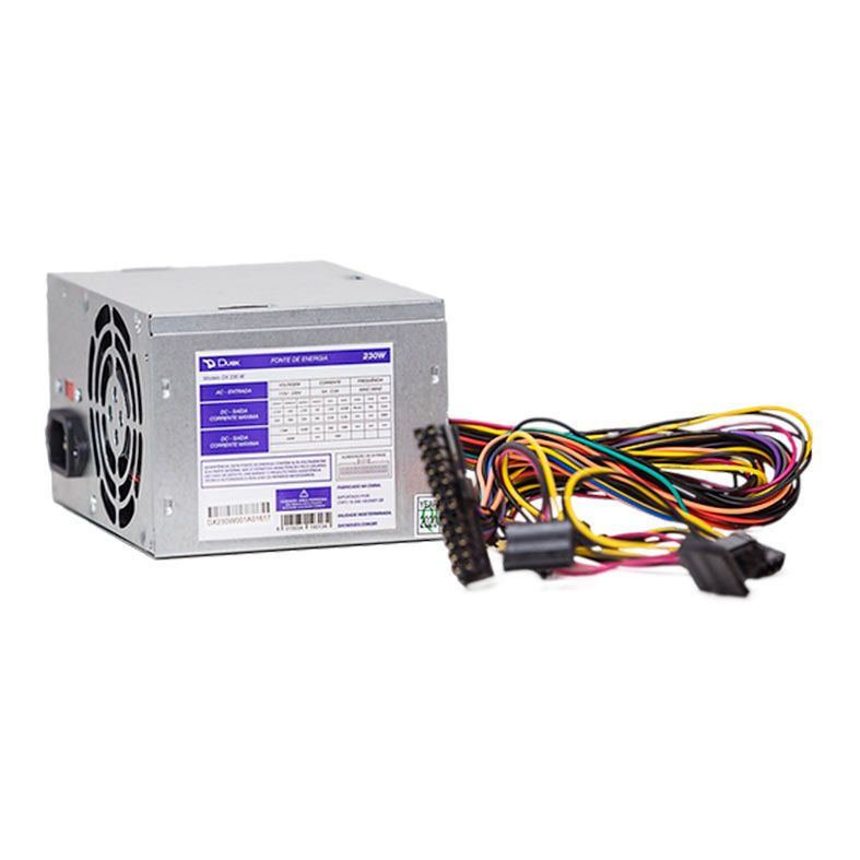 Fonte Duex DX 230W, Prata, DX-230SE