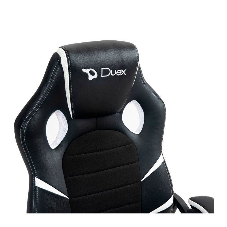 Cadeira Gamer Duex DX9002, Preto e Branco, DX9002BW