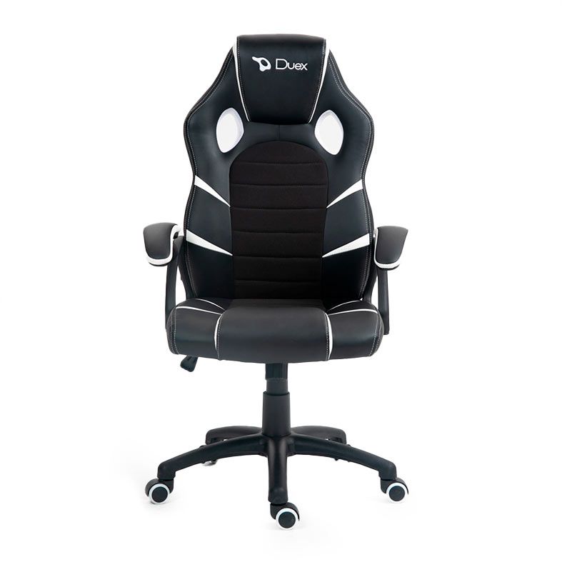 Cadeira Gamer Duex DX9002, Preto e Branco, DX9002BW
