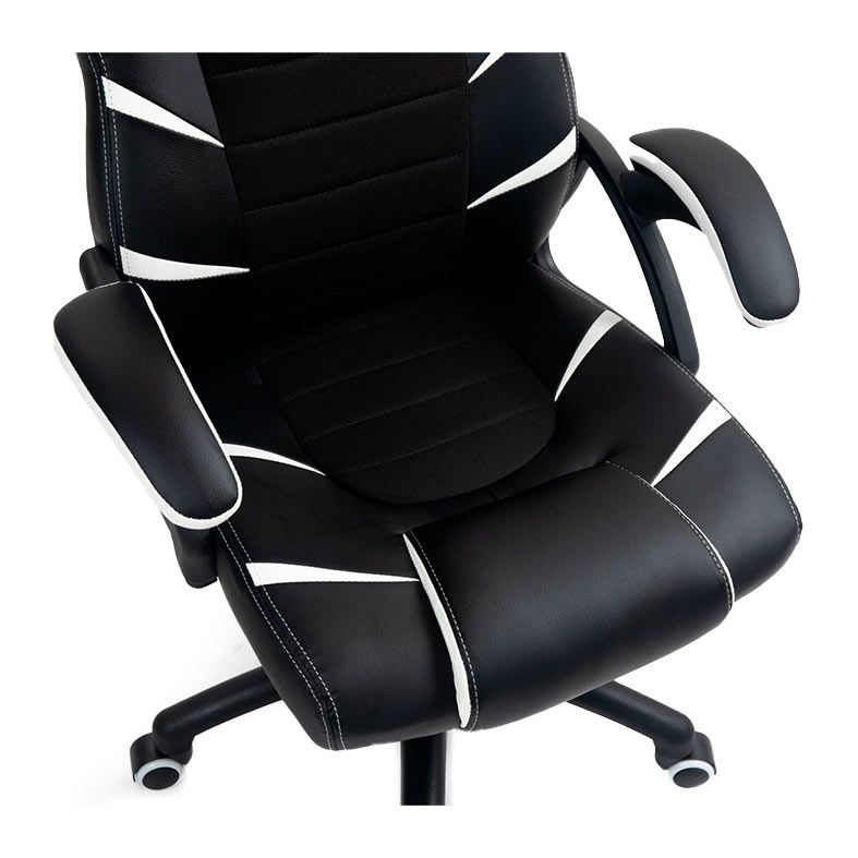 Cadeira Gamer Duex DX9002, Preto e Branco, DX9002BW