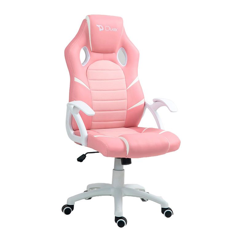 Cadeira Gamer Duex DX9002, Rosa e Branco, DX9002P