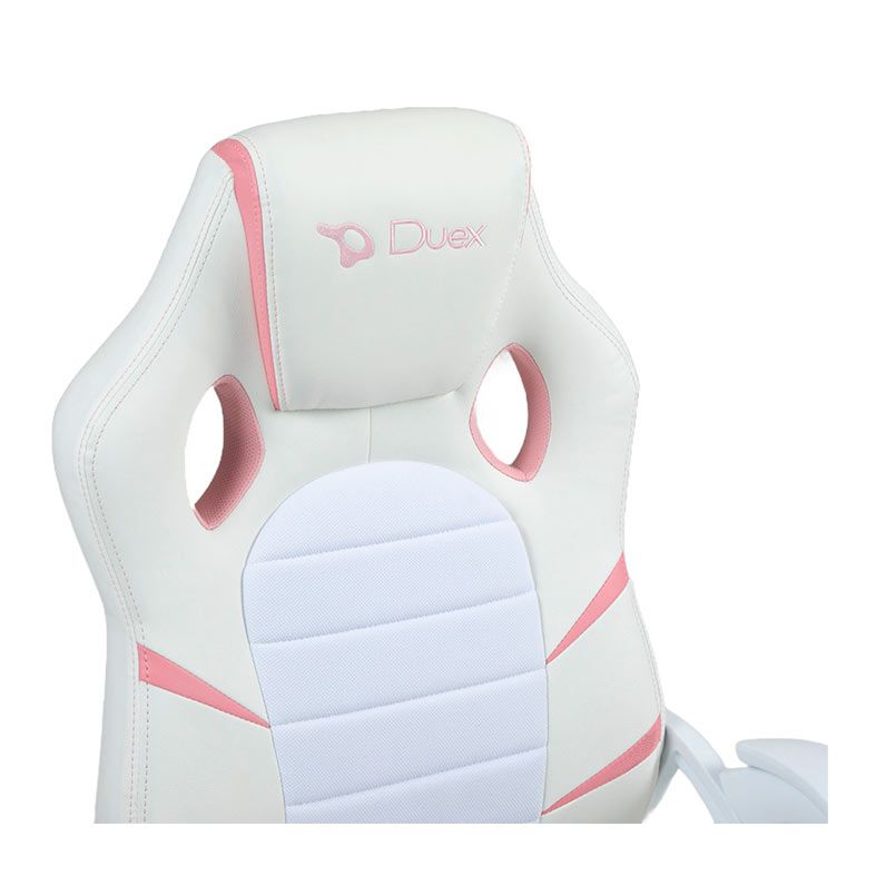 Cadeira Gamer Duex DX9002, Branco e Rosa, DX9002WP