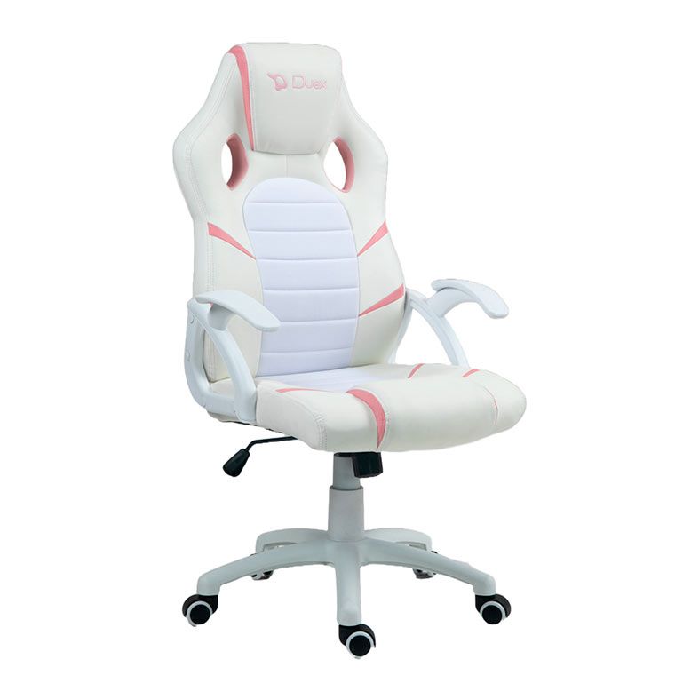 Cadeira Gamer Duex DX9002, Branco e Rosa, DX9002WP