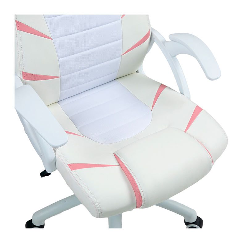 Cadeira Gamer Duex DX9002, Branco e Rosa, DX9002WP