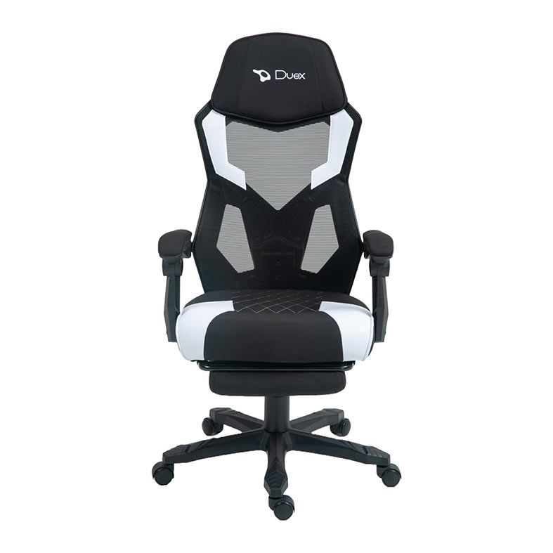 Cadeira Gamer Duex DX9960, Preto e Branco, DX9960BW